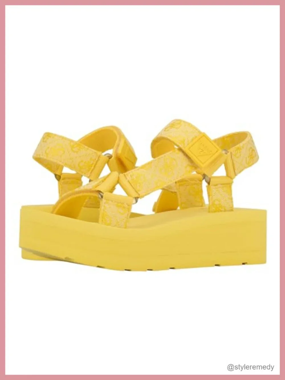 Womens Platform Wedge Sandals Fabric Upper Hook & Loop Closure 2 Inch Heel Open
